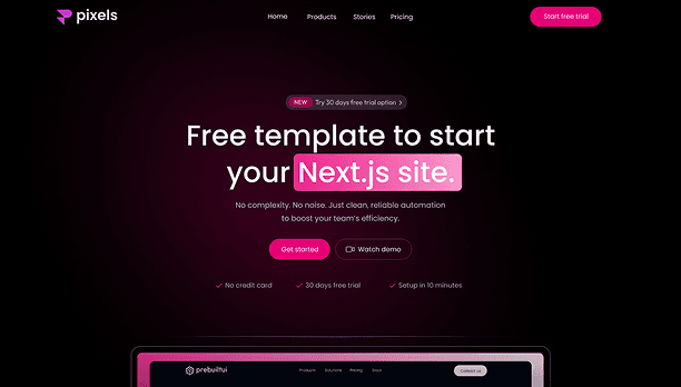 Pixels - Animated SaaS Template